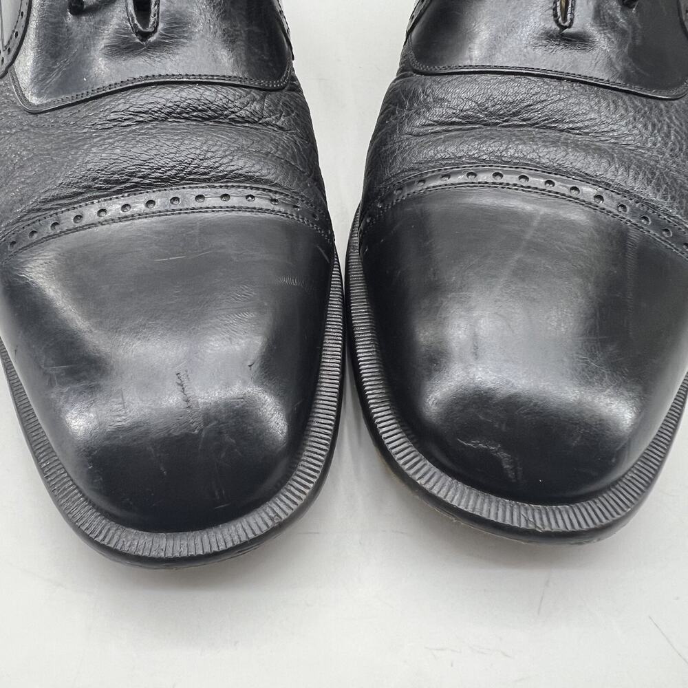 Mezlan Andrew Cap Toe Oxford Men Size 11 M Black Leather Medallion Dress Shoes - Picture 10 of 11
